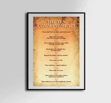 The Ten Commandments Canvas Poster Wall Art Home Decor Portrait Gallery 