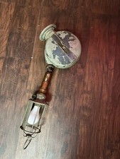 1940s Ceiling Mount Industrial Lamp Drop Light trouble Retractable oil can sign