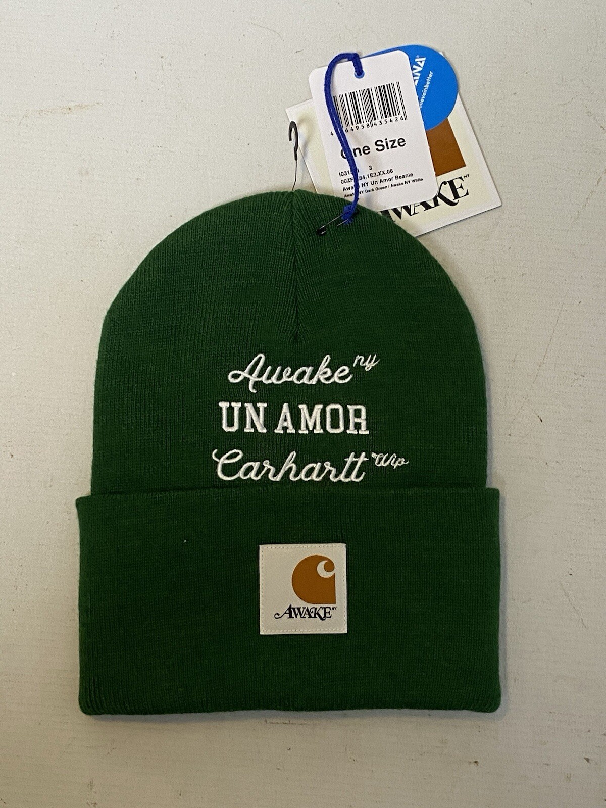 Carhartt WIP x Awake NY Green Wool Beanie One Size Brand New
