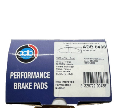 ADB FRONT BRAKE PAD ADB0438 for NISSAN 1986-on NAVARA PATHFINDER GIORIA ...