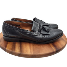 Allen Edmonds Bridgeton Loafers Mens 12 Black Leather Brogue Kilitie Tassel USA