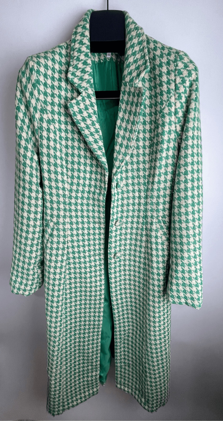 Green Houndstooth Jacket Coat - image 5