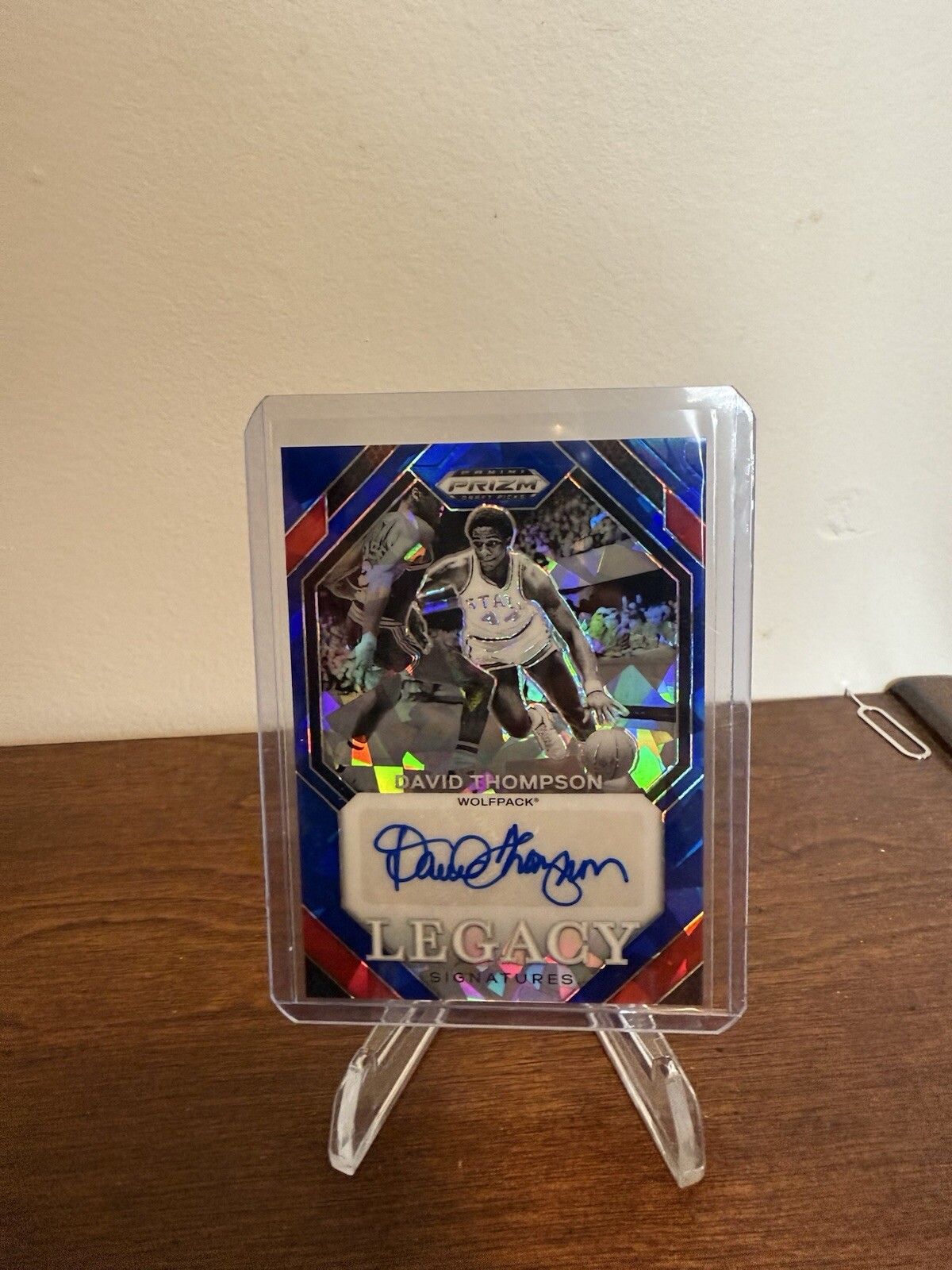 David Thompson 2024-25 Panini Prizm Draft Legacy Signatures BLUE CRACKED ICE /75