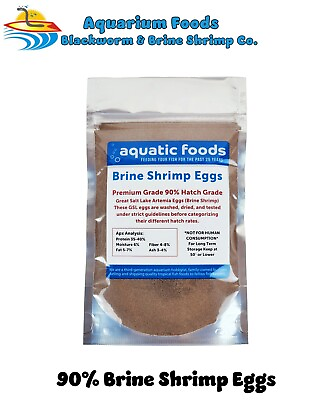 #ad Brine Shrimp Eggs 90% Hatch Rate Artemia Cysts Great Salt Lake UTAH USA Eggs $11.89