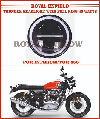 Royal Enfield THUNDER HEADLIGHT WITH FULL RINGS for INTERCEPTOR 650 - EXP SHIP