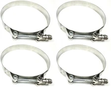 4 MVP SAE 100 All 300 Stainless T Bolt 3-3/4" Hose Clamps: Range 4" to 4-5/16"