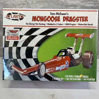 #ad Atlantis Tom McEwen Mongoose Dragster Snap Assembly 1:32 model car kit 1120 NISB $19.99