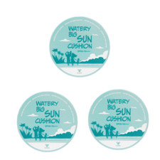 LIENO Watery Big Sun Cushion Season 5  3-Pack, 25ml Each K-Beauty
