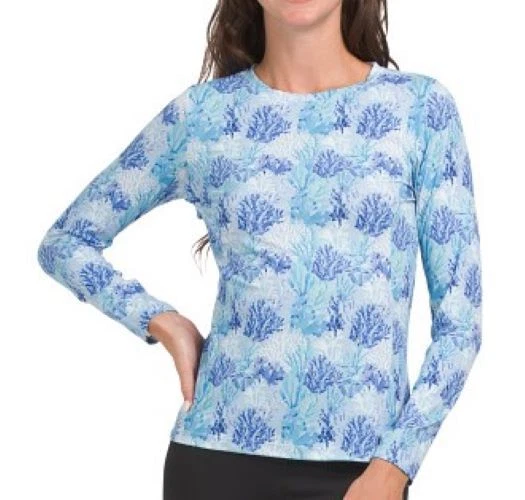 NWT GOTTEX Coral Reef Blue Aqua Long Sleeve Crew Neck Shirt Ruffle Trim S M L XL
Opens in a new wind