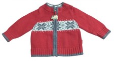Genuine Baby From Oshkosh Cozy Red And Gray Sweater Size 6 Months.