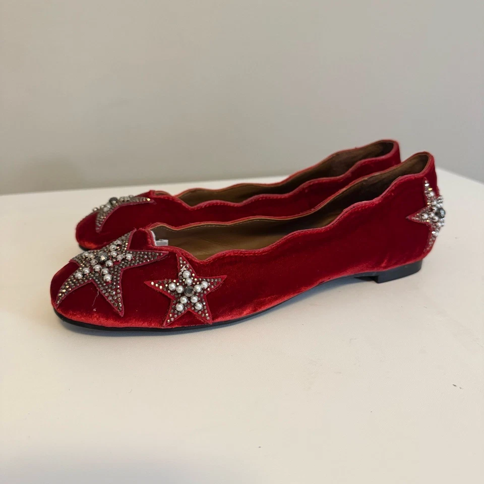 Bailarina Lola Cruz Ballet Talla 37 Roja Fiesta de Navidad Embellecida Vacaciones Foto 2 de 4