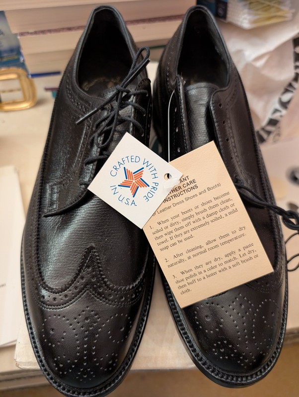 Men's Vintage Leather Mason Wing Tip Oxford Lace Up Shoes 10.5D New Tags Brogue
