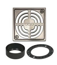 Schluter Kerdi-Drain Grate, 4" Square Brushed Nickel Contour KD4GRKATGB