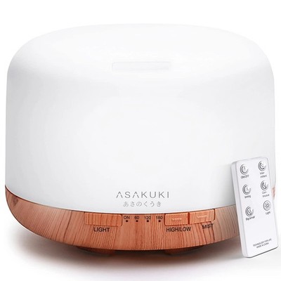 ASAKUKI 500ml Premium Essential Oil Diffuser Ultrasonic Aromatherapy w/Remote
