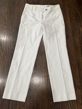 Yves Saint Laurent YSL White Grain Women's Dress Pants Trousers 38 US 6 1490