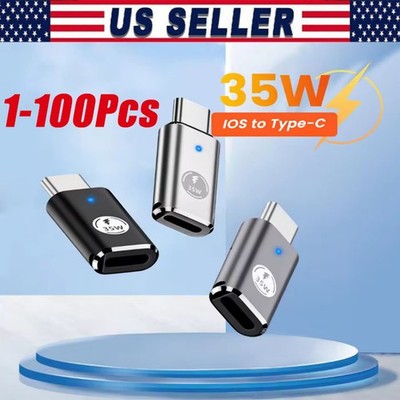 35W USB-C Male to iOS Female Adapter + lanyard For iPhone 17 16 15 Pro Max lot