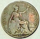 Photo of a 1905 Edward VII Half Penny from an eBay listing that sold on Jun 14, 2026
