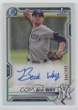 2021 Bowman Chrome Prospects Auto Refractor 44/499 Beck Way #CPA-BW Auto 10no