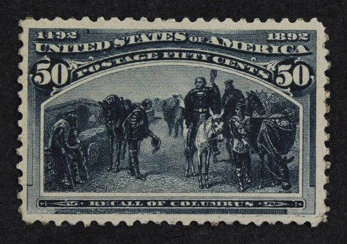 CKStamps: US Stamps Collection Scott#240 50c Columbian Unused Regum