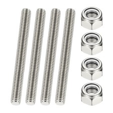 3/8"-16 UNC Fully Threaded Rod 2.99" Length Right Hand Thread with Nuts 4Pack