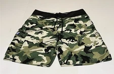 Pelagic Fish Camo Cargo Shorts Mens 36 Green Angler Board Swim Trunks Swimming