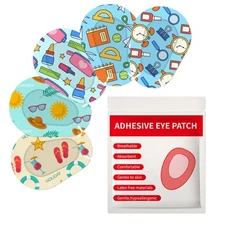 90pcs Kids Adhesive Eye Patches - Cute Design Breathable Light Blocking