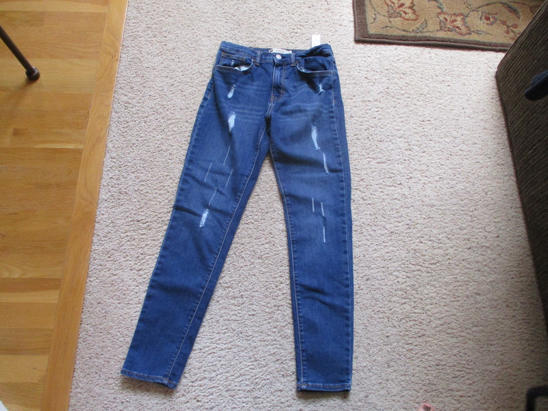 Levis 720 Jeans Youth XL 14/16 Blue High Rise Super Skinny Distressed Stretch