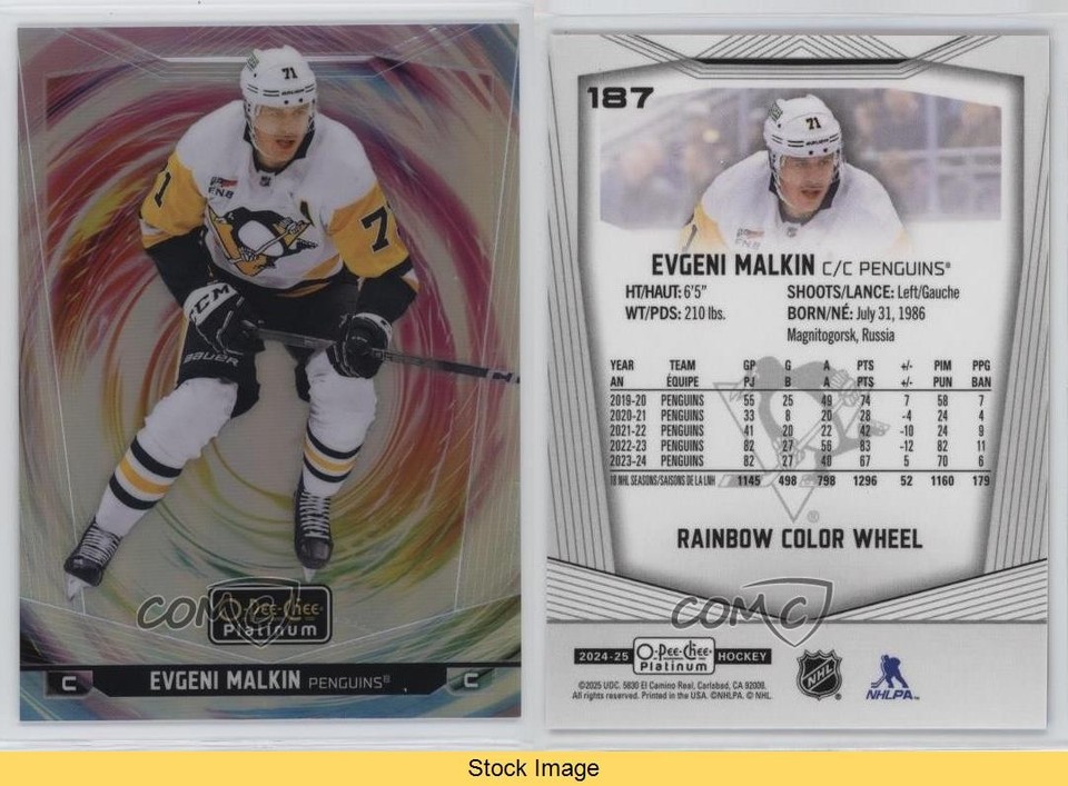 2024-25 O-Pee-Chee Platinum Rainbow Color Wheel Evgeni Malkin #187 READ ...