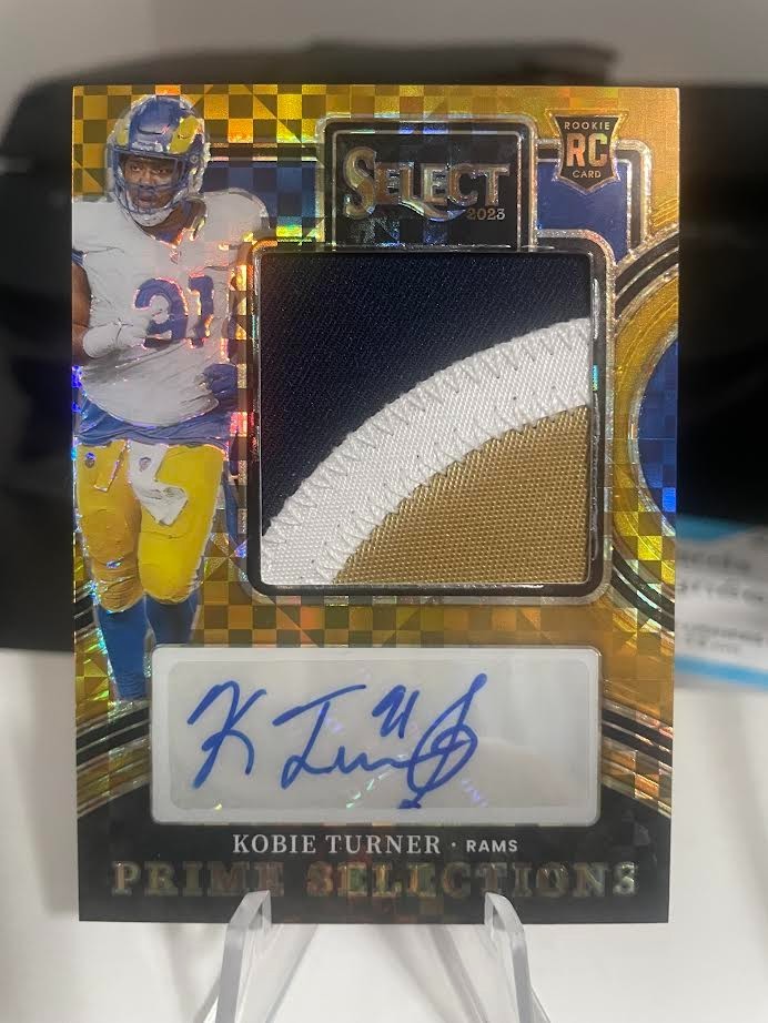 Kobie Turner Panini Select Prime Selections Signatures #PSKYU Jersey Number Gold