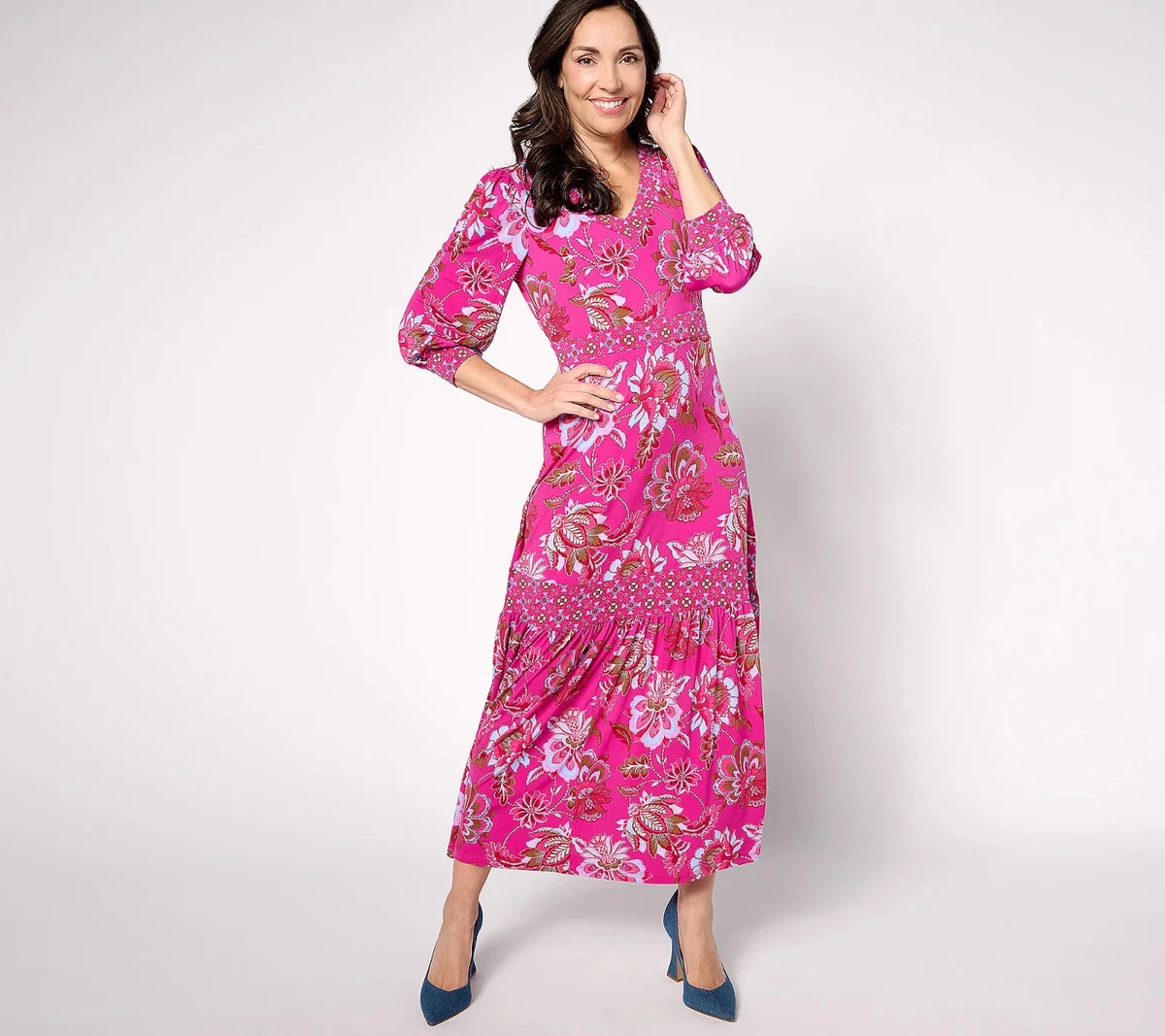 sachin and babi light blue dress Susan Graver Liquid Knit Sleeveless Midi Dress on QVC