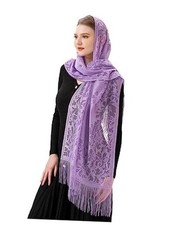 Chapel Veil Scarf Mantilla Veils Rectangular Wrap Shawl Mass Head Purple