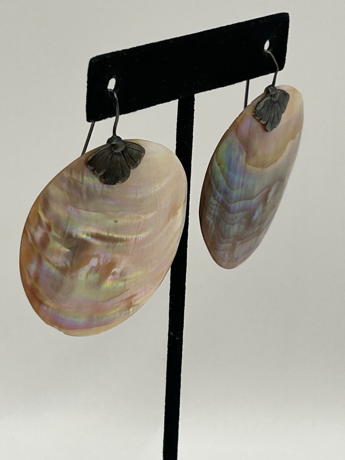 Sterling Silver Abalone Shell Dangle Earrings Vin… - image 8