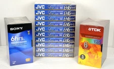 Lot of 20 VHS Tapes Factory Sealed JVC EHG Hi-Fi T-180 / TDK T-120 / Sony T-120