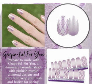 Color Street Grape-ful For You Nail Polish Strips Purple Glitter FDS615