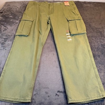 Levis Ace Cargo Pants Mens 38x30 Olive Green 100% Cotton Relaxed Tapered NWT