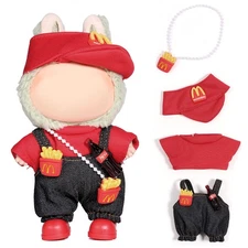 Outfits Clothes for Labubu 3 PCS Set Hat Clothing Dress Up for 17cm Lububu Doll