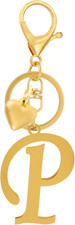 A-Z Heart Initial Letter Keychain, Stainless Steel Alphabet Charm for Handbags,