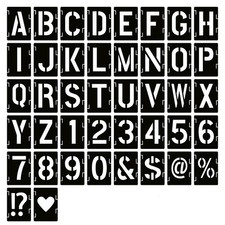 YEAJON 1.5 Inch Letter Stencils Symbol Numbers Craft Stencils, 42 Pcs Reusable A