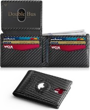 Slim RFID Blocking Bifold Wallet for Men w/ AirTag Slot  2 ID Windows