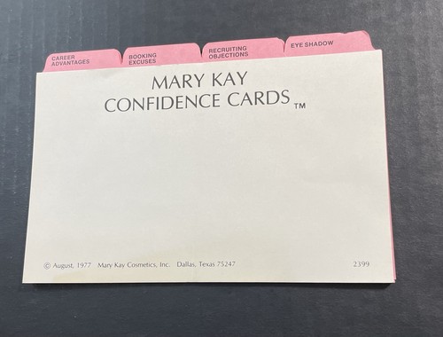 Vintage Mary Kay 1977 Mary Kay Sales Confidence 12 Cards RARE