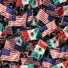 Mexico and US Flags 43 - 18"x46" Hydrographic Film Hydro Dipping