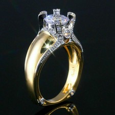 1.50Ct LabCreated Round Diamond Solitaire Engagement Ring 14K Yellow Gold Finish