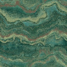 Image of Mila Marble Vinyl Wallpaper Emerald Gold WOW164 10m Roll Heavyweight Style