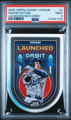 1790 Shohei Ohtani 2025 Topps Cosmic Chrome #LIO-2 Launched Into Orbit PSA 9
