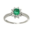 Tiffany & Co. Emerald Diamond Ring Platinum US 7 Jewelry