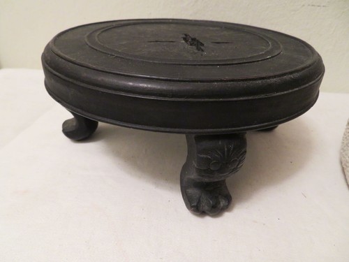 Vintage Large Brain Coral w Footed Dark Wood Stand - Picture 7 of 8