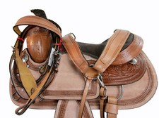 Trail Western Saddle Horse Pleasure Tooled Border Leather Tack Set 15 16 17 18