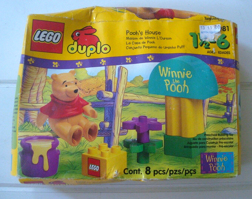Vintage 44-PC NEW & VARIETY Lego DUPLO 2981 Winnie Pooh House 1999 Tigger Sealed - Picture 17 of 19