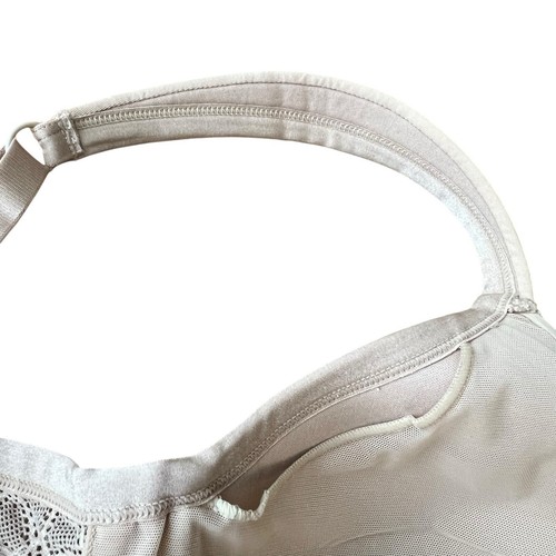 Amoena Lena WB Bra 0695 34D Mastectomy Pockets Wide Strap Beige Underwire - Picture 16 of 18
