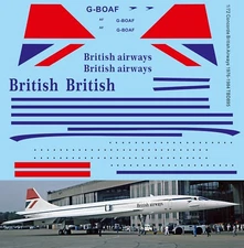 1/72 Decals for Concorde British Airways 1976 - 1984 TBD895